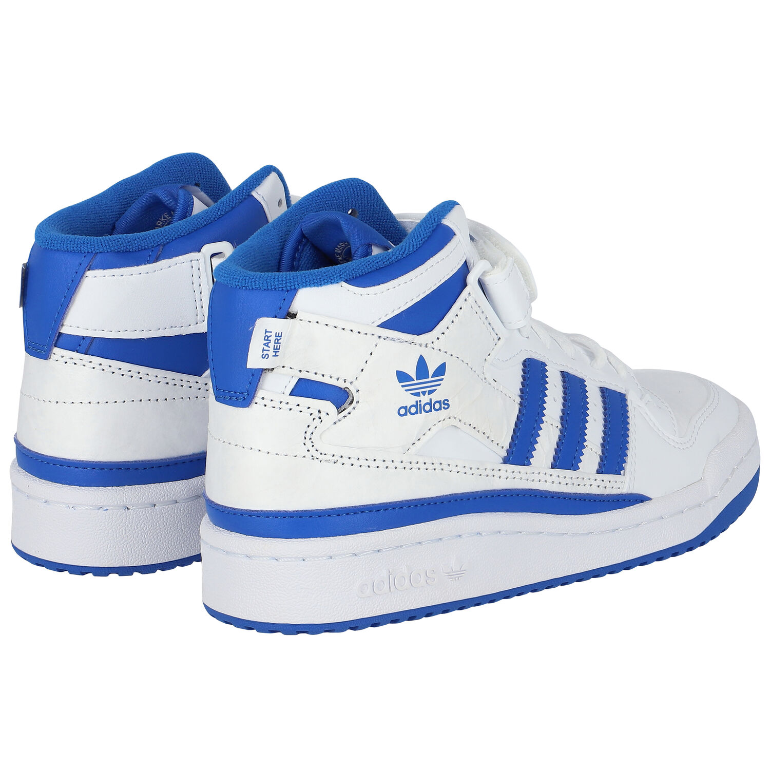 White & Blue Forum Mid J Trainers, 1, hi-res