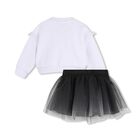Girls White & Black Tulle Skirt, 1, hi-res