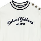 Girls White Logo Dress, 1, hi-res