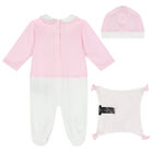 Baby Girls White & Pink Logo Babygrow Gift Set, 1, hi-res