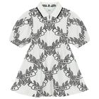 Girls White & Black Logo Polo Dress, 1, hi-res