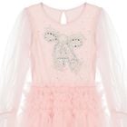 Girls Pink Embellished Tulle Dress, 1, hi-res