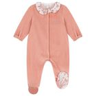 Baby Girls Pink & Ivory Toile De Jouy Babygrow, 3, hi-res