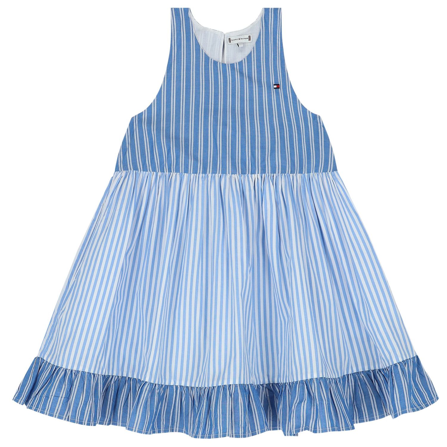 Girls Blue Striped Dress, 1, hi-res image number null