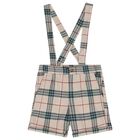 Baby Boys Ivory & Beige Check Shorts Set, 1, hi-res
