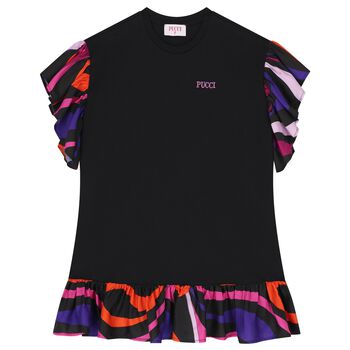 Girls Black Vortice Dress