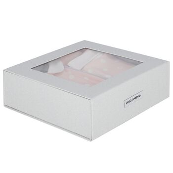 Baby Girls Pink & White Polka Dots Babygrow Gift Set