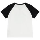 Boys Black & White Logo T-Shirt       , 1, hi-res