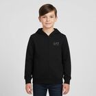 Boys Black Logo Hooded Zip Up Top, 1, hi-res