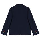 Boys Navy Blue Blazer, 1, hi-res