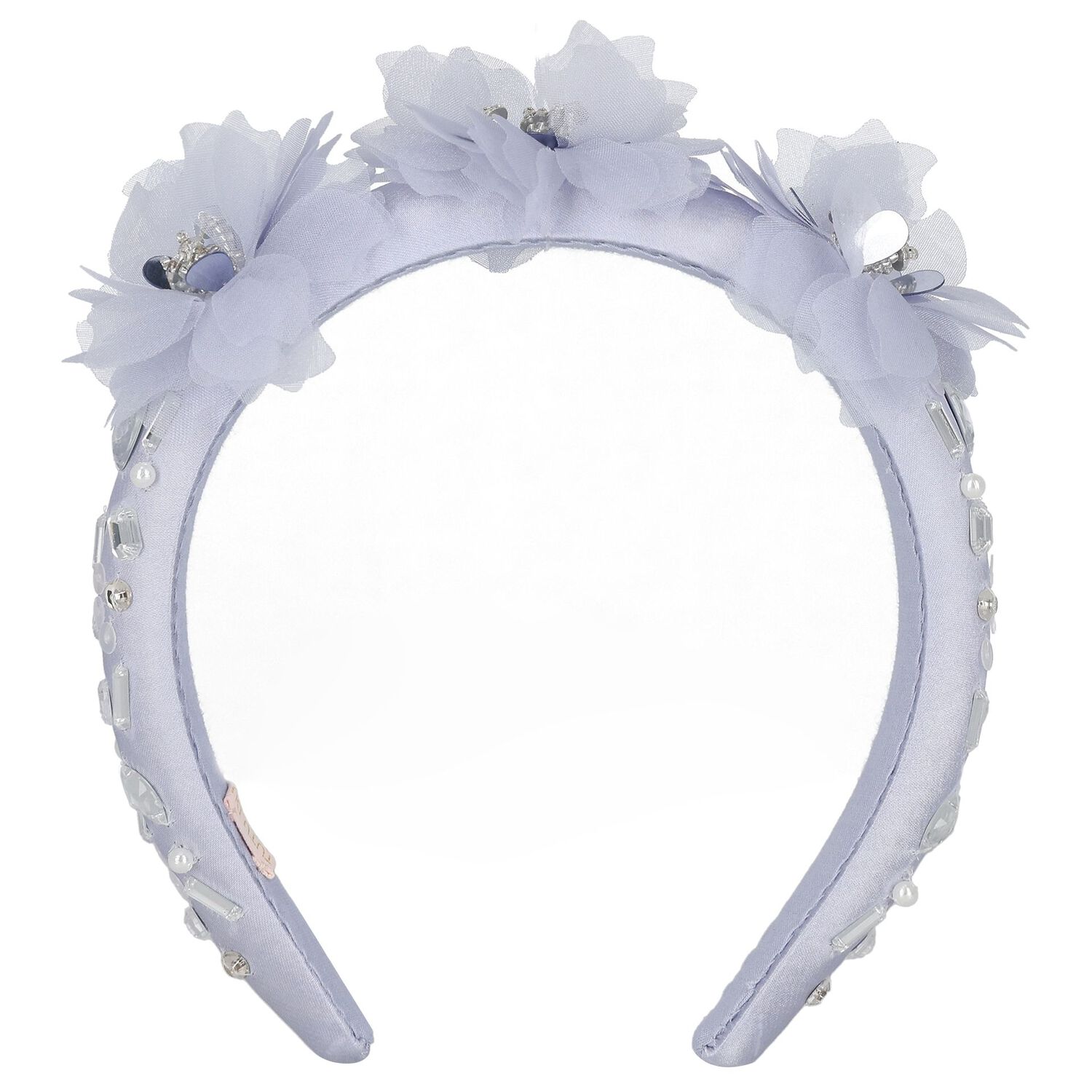 Girls Blue Flower Headband, 1, hi-res