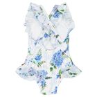 Girls White & Blue Floral Swimsuit, 1, hi-res