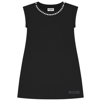 Girls Black Logo Dress