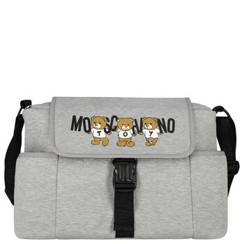 Grey Teddy Bear Logo Baby Changing Bag