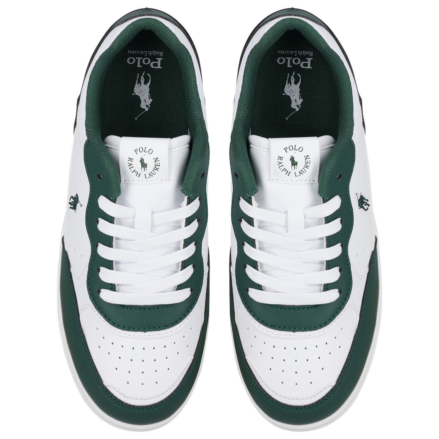 Boys White & Green Logo Trainers, 1, hi-res