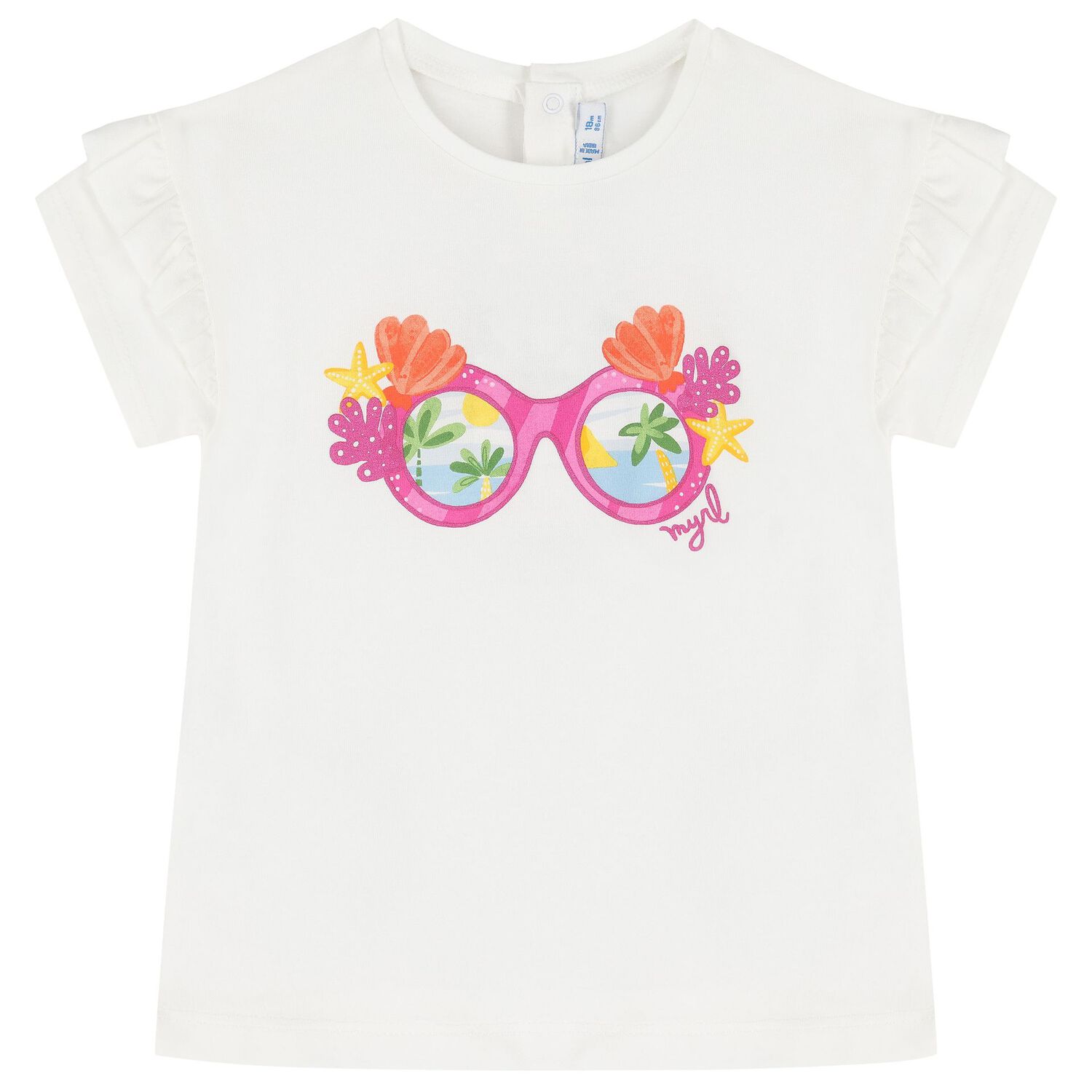 Younger Girls White & Pink  Floral Leggings Set, 1, hi-res image number null