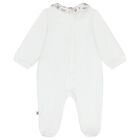 White Teddy Bear Logo Babygrow, 1, hi-res