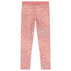 Girls Pink Star Leggings, 1, hi-res