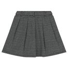 Girls Black & White Jacquard Skirt, 1, hi-res