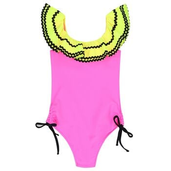 Girls Pink & Yellow Swimsuit