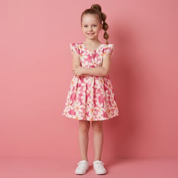 Younger Girls Pink Floral Dress