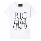 Boys White Logo T-Shirt, 1, hi-res