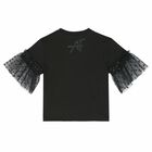 Girls Black Logo T-Shirt, 1, hi-res