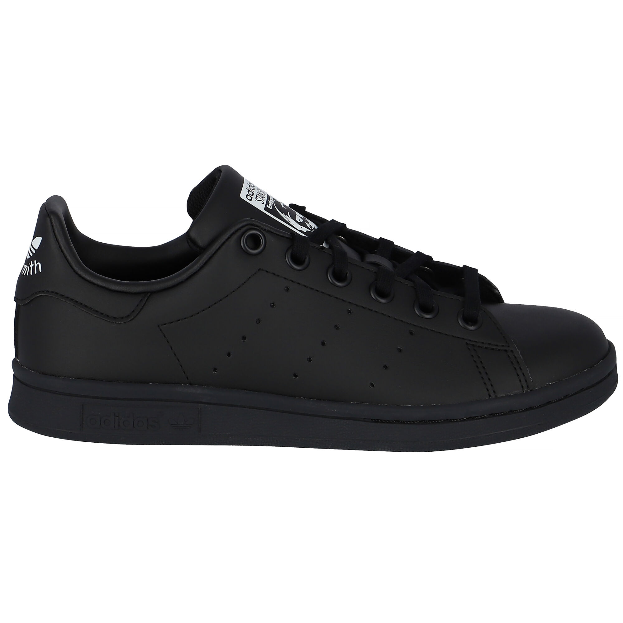 Adidas Kids Black Stan Smith Trainers Junior Couture UK