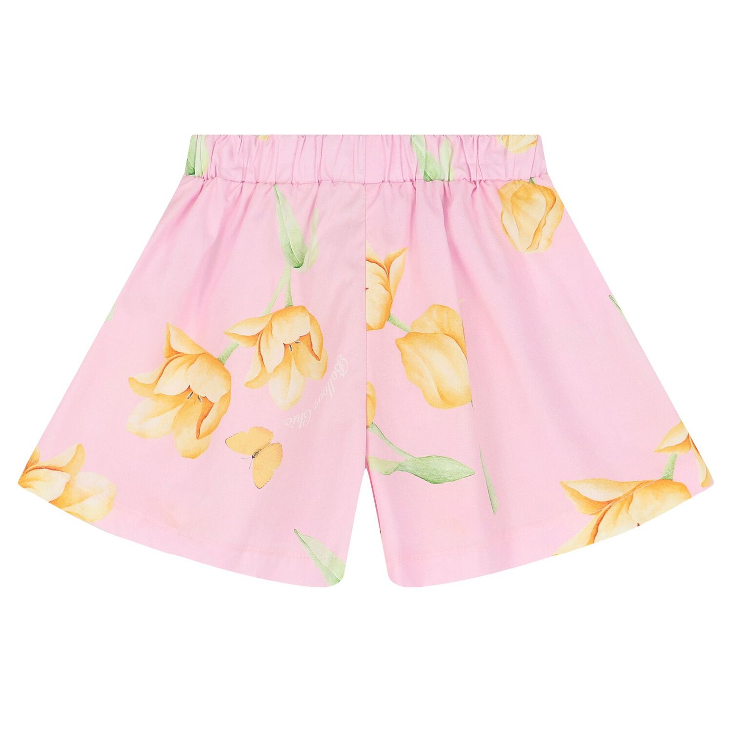Girls Pink Ruffled Floral Short Set, 1, hi-res