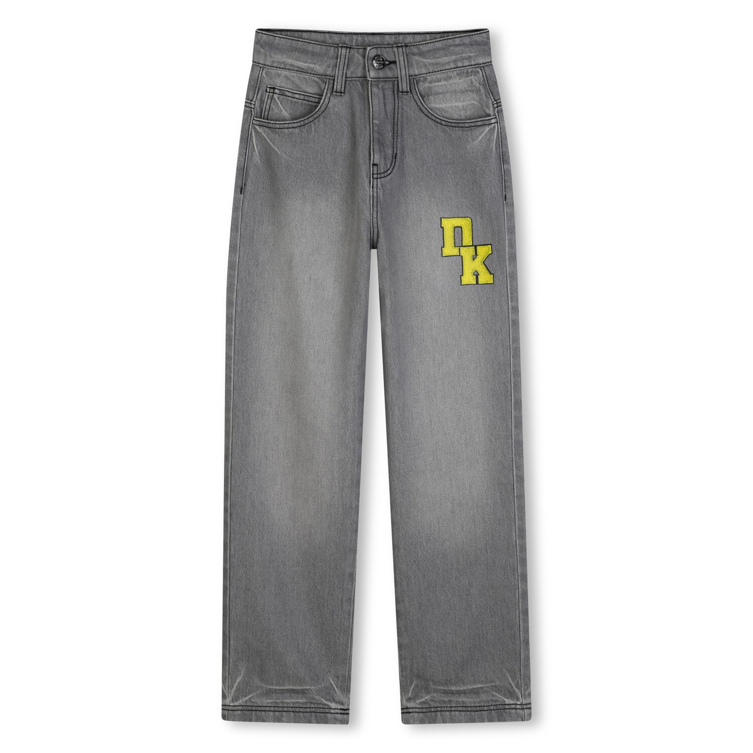 Boys Grey Logo Denim Jeans, 1, hi-res