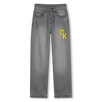 Boys Grey Logo Denim Jeans