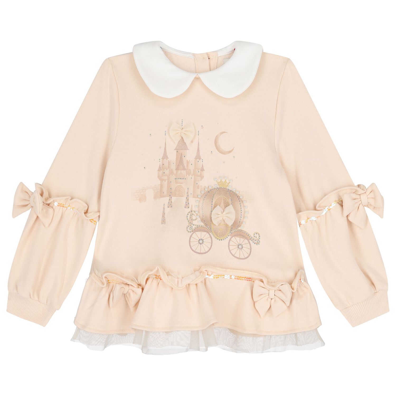 Girls Beige Fairy Tale Castle Leggings Set, 1, hi-res