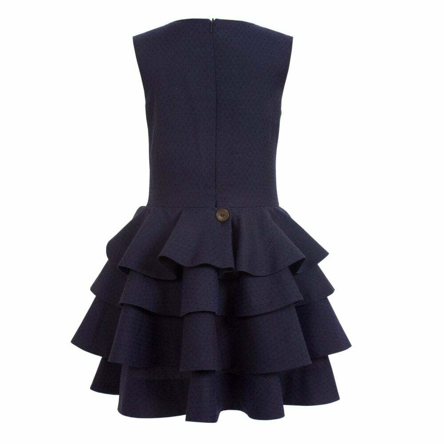 Girls Navy Sleeveless Dress, 1, hi-res
