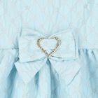 Girls Blue Jacquard Flower Dress, 3, hi-res