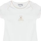 Baby White Teddy Embroidered Bodysuit, 1, hi-res
