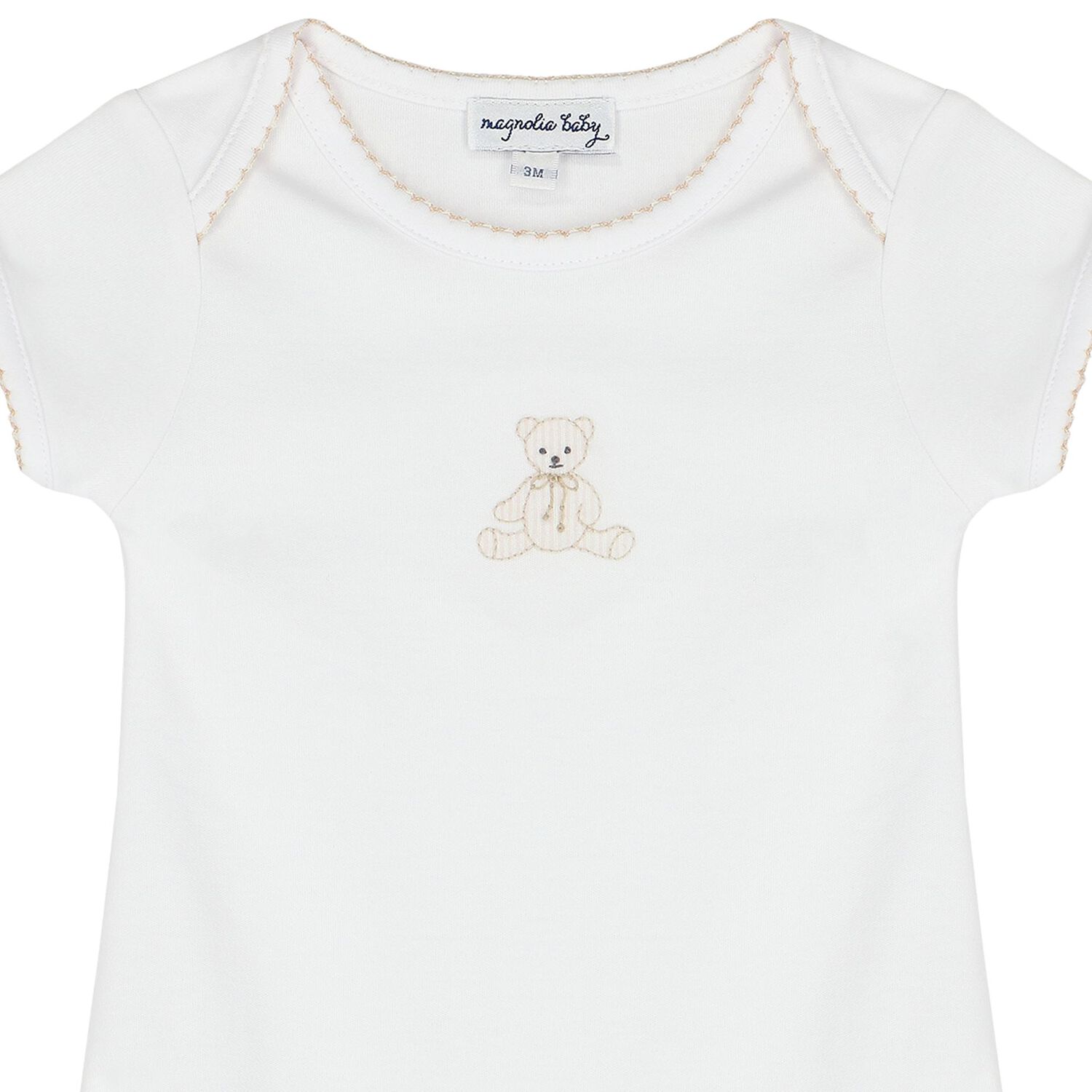 Baby White Teddy Embroidered Bodysuit, 1, hi-res image number null