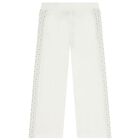 Girls Ivory Logo Trousers, 1, hi-res