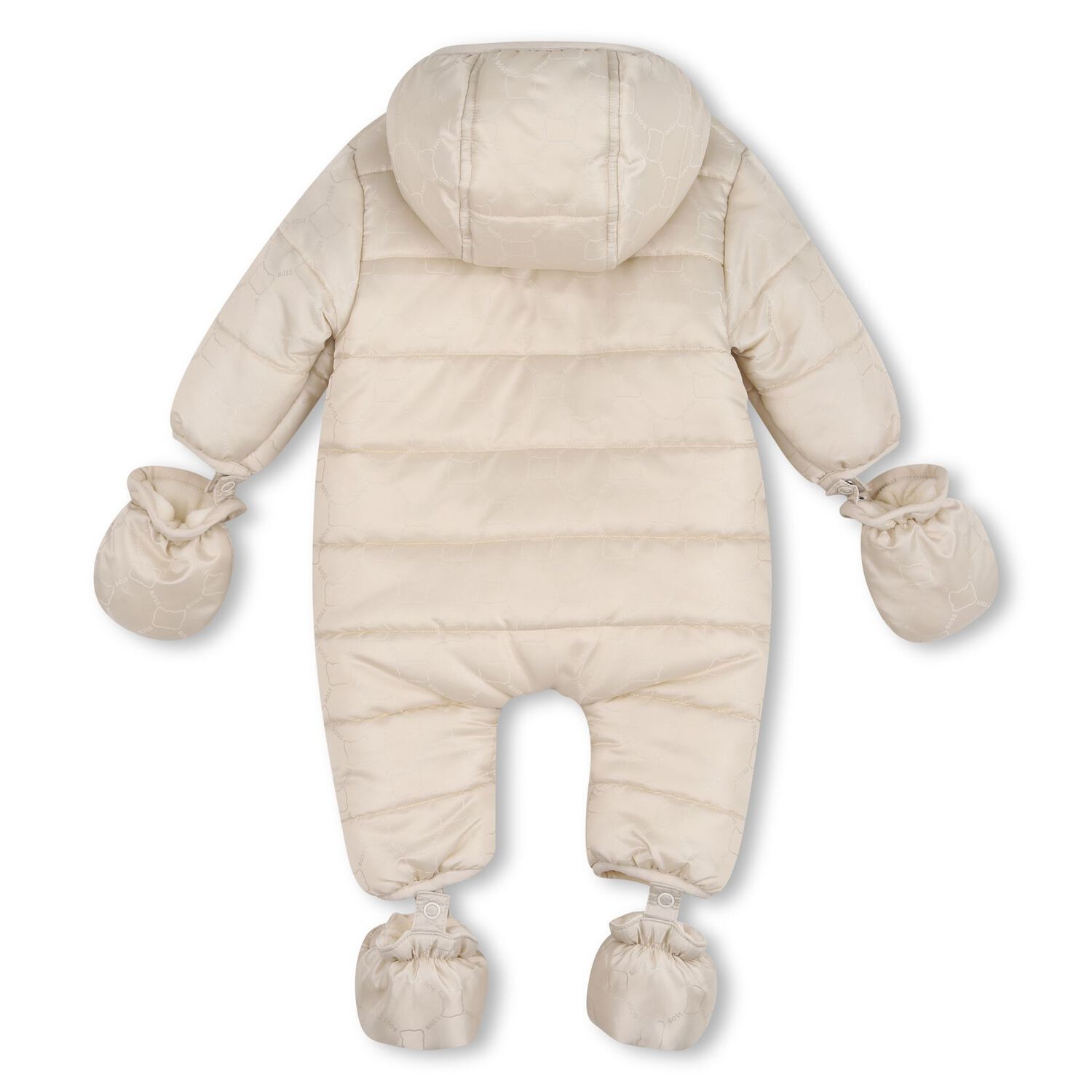 Baby Boys Beige Padded Snowsuit, 1, hi-res