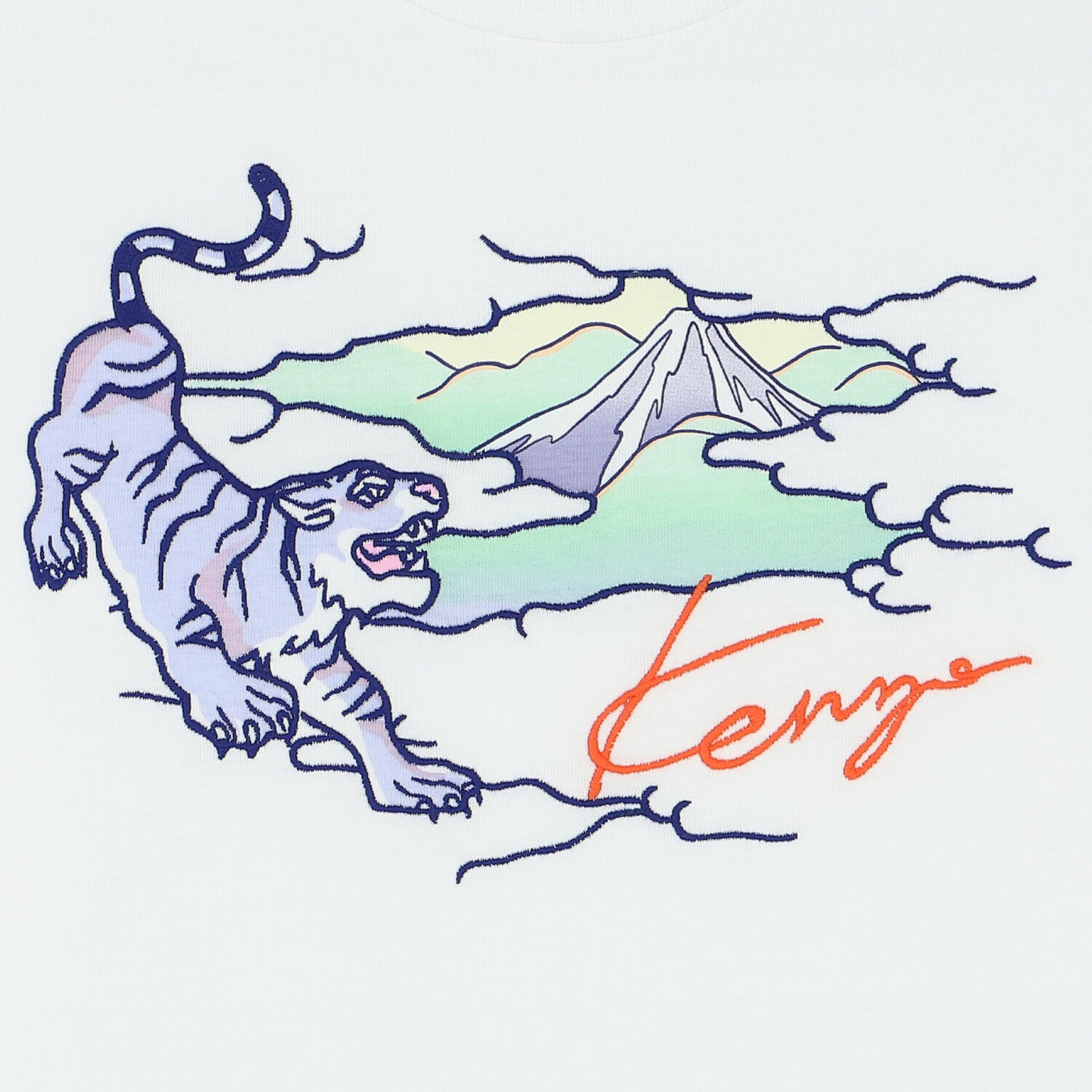 Girls White Logo Tiger T-Shirt, 1, hi-res