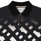 Boys White, Black & Beige Logo Polo Shirt, 1, hi-res