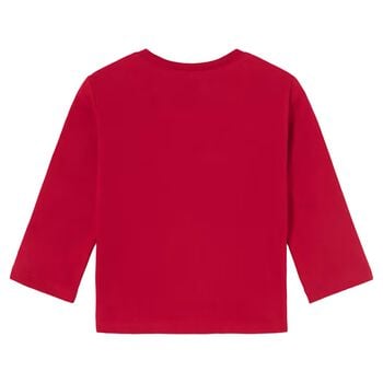 Younger Boys Red Puppy Long Sleeve Top