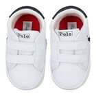 Baby Boys White Logo Trainers, 1, hi-res