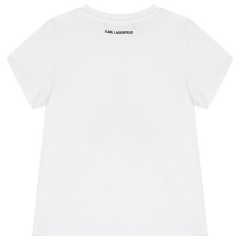 Girls White Ikonik Logo T-Shirt