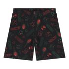 Orange & Black Disney Logo Baby Shorts Set, 1, hi-res