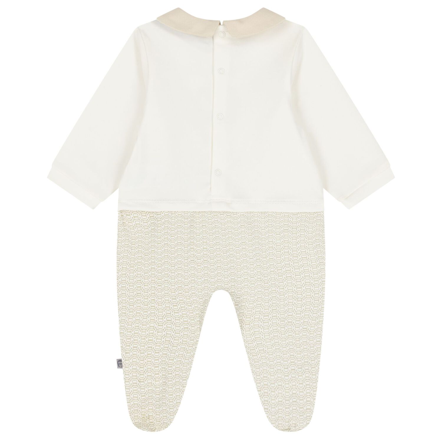 Ivory & Gold Logo Babygrow, 2, hi-res