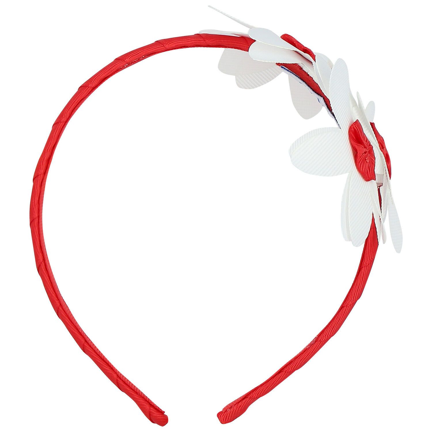 Girls Red Floral Headband, 3, hi-res