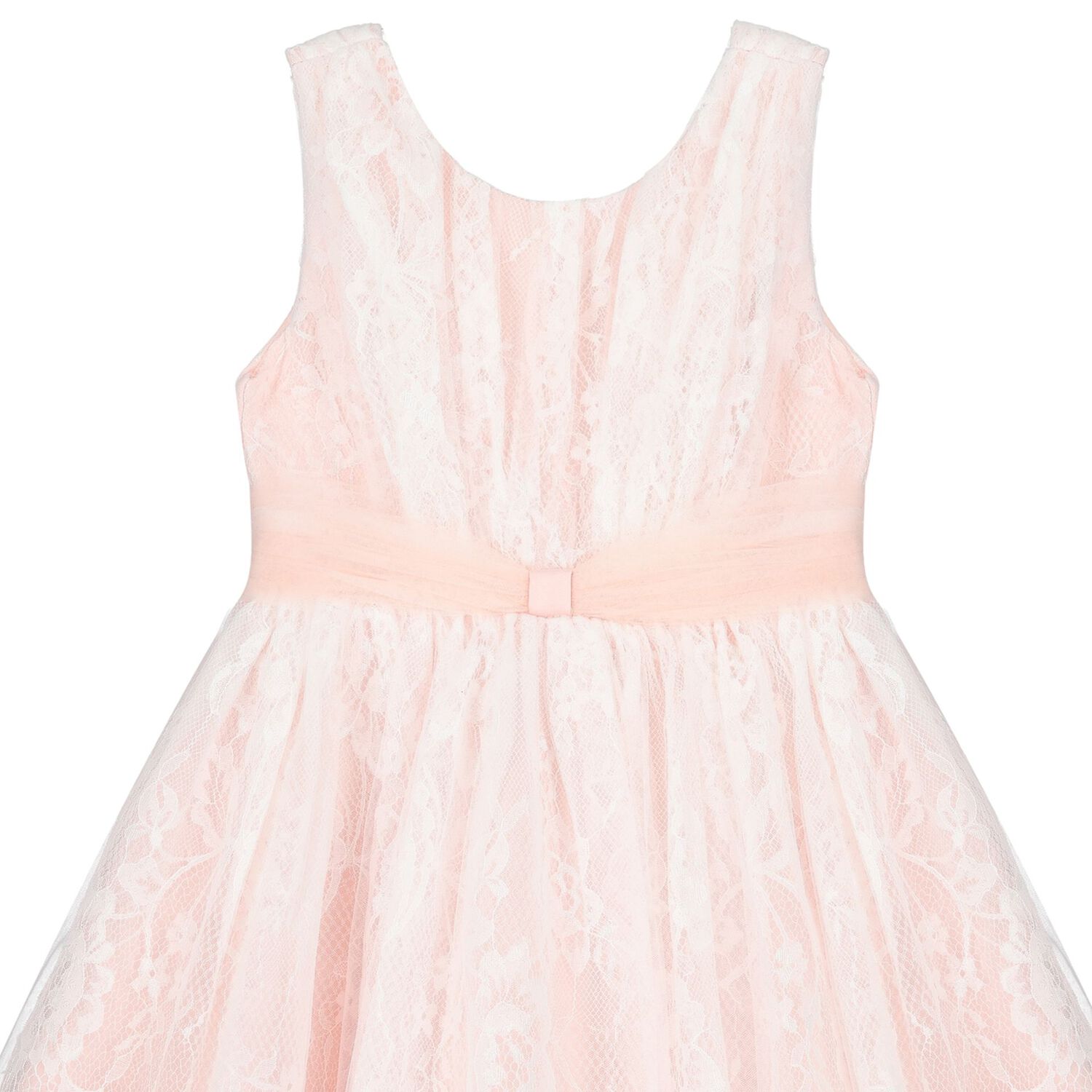 Girls Pink & White Lace Dress, 1, hi-res