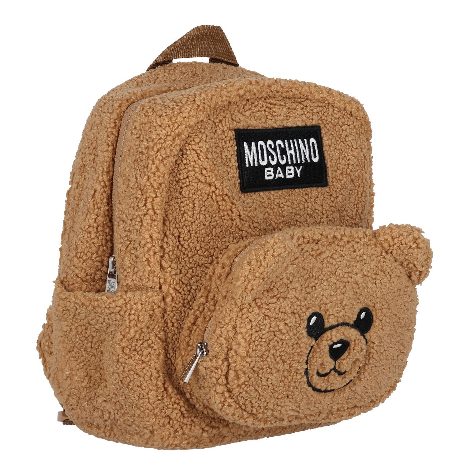 Beige Fleece Teddy Bear Backpack, 1, hi-res