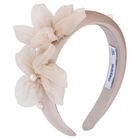 Girls Pink Pearl Velvet Headband, 4, hi-res