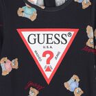 Baby Navy Blue Logo Teddy Bear Babygrow, 3, hi-res